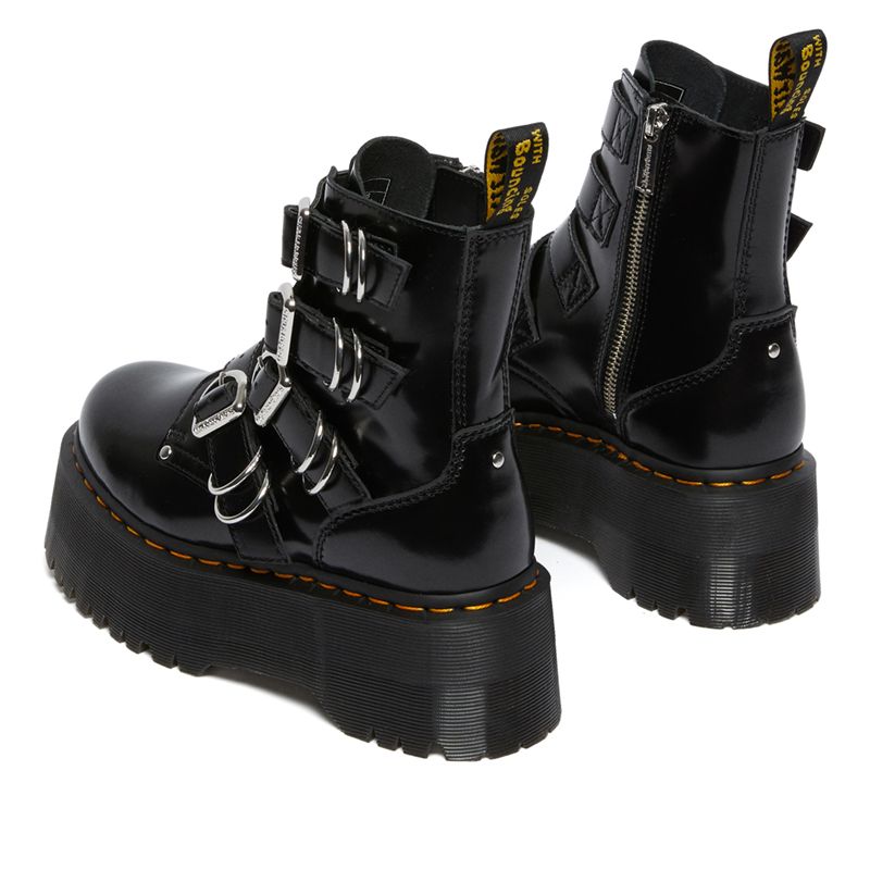 Dr. Martens Jadon Max Hardware Leather Platform Boots in Black | Dr ...