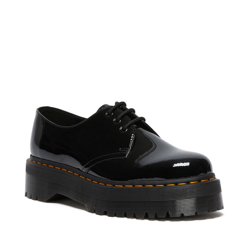 Dr. Martens 1461 Patent Leather Platform Oxford Shoes in Black