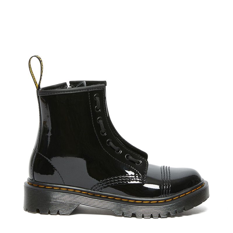 Dr. Martens Junior Sinclair Bex Patent Leather Boots in Black | Dr ...