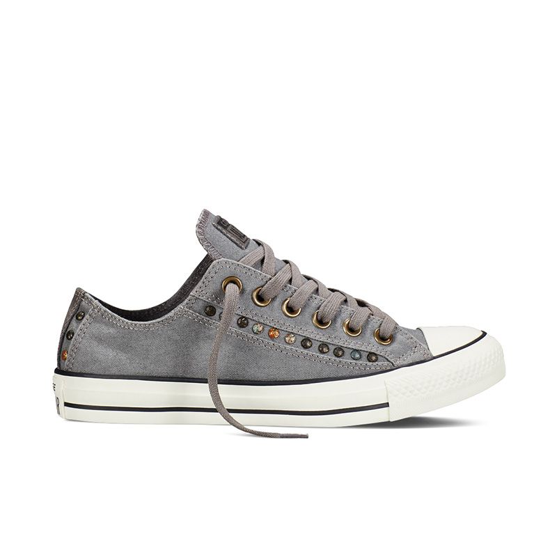Converse Chuck Taylor All Star Eyerow Cutout Low Top in Grey/Egret