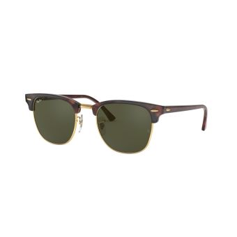 Ray-Ban Clubmaster Classic Sunglasses in Tortoise with Non Polarized Green Solid Lenses