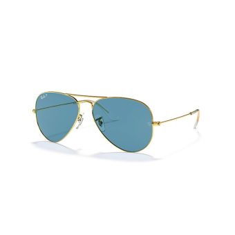 Ray-Ban Aviator Classic Sunglasses in Polished Gold/Blue
