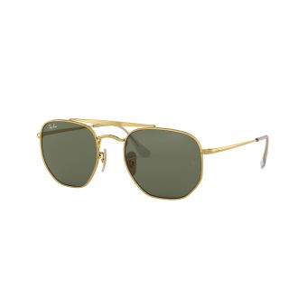 Ray-Ban Marshal Sunglasses in Gold with Non Polarized Green Solid Lenses