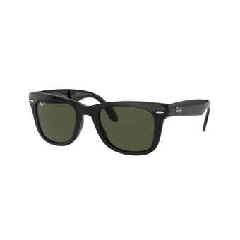 Ray-Ban Wayfarer Folding Classic Sunglasses in Black with Non Polarized Green Classic G-15 Lenses