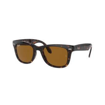 Ray-Ban Wayfarer Folding Classic Sunglasses in Tortoise with Non Polarized Brown Classic B-15 Lenses