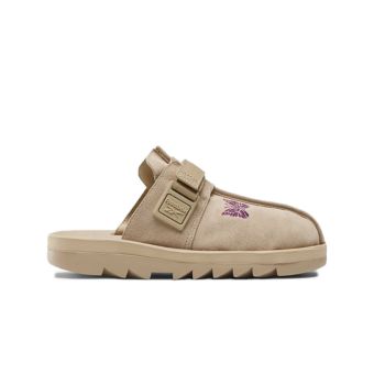 Reebok x Needles Beatnik Slides in Modern Beige/Sand Beige/Extreme Purple