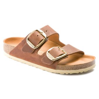 Birkenstock Arizona Big Buckle Oiled Leather Narrow in Cognac