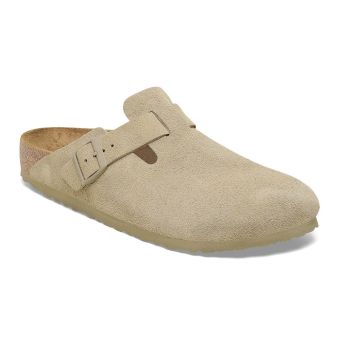 Birkenstock Boston Suede Leather Regular in Faded Khaki