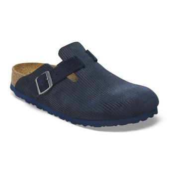 Birkenstock Boston Suede Embossed Regular in Corduroy Midnight