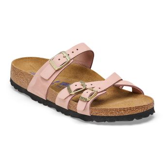 Birkenstock Franca Soft Footbed Nubuck Leather Regular in Soft Pink