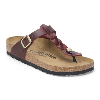 Birkenstock Gizeh Braided Waxy Leather Regular in Zinfandel