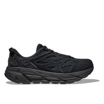 Hoka One One Unisex Clifton L Suede in Black/Black