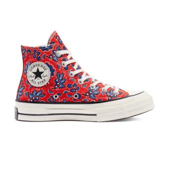 Converse Culture Prints Chuck 70 High Top in Habanero Red/Egret/Rush Blue
