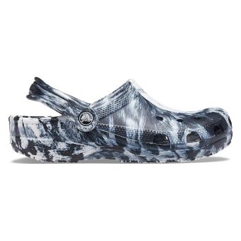 Crocs Classic Marbled Clog in White/Black