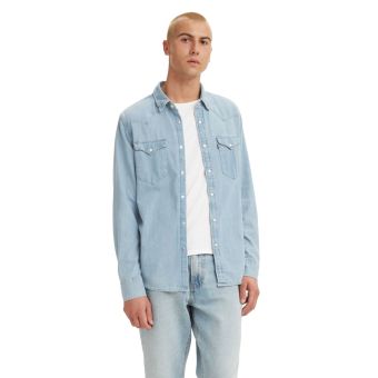 Levi's Classic Western Standard Fit Shirt in Red Cast Stonewash - Light Wash