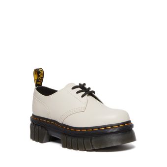 Dr. Martens Audrick Nappa Leather Platform Shoes in Grey