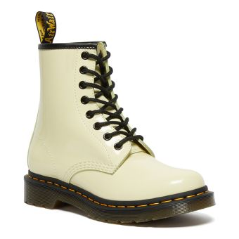 Dr. Martens 1460 Women's Patent Leather Lace Up Boots in Cream