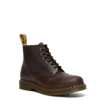 Dr. Martens 101 Crazy Horse Leather Ankle Boots in Dark Brown