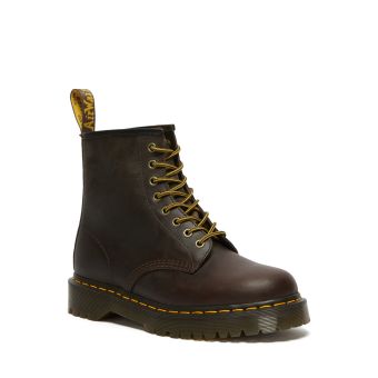 Dr. Martens 1460 Bex Crazy Horse Leather Lace Up Boots in Dark Brown