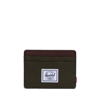 Herschel Charlie Cardholder Wallet in Ivy Green/Chicory Coffee