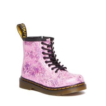 Dr. Martens Toddler 1460 Lace Up Boots in Pink Disco Crinkle