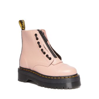Dr. Martens Sinclair Milled Nappa Leather Platform Boots in Peach Beige