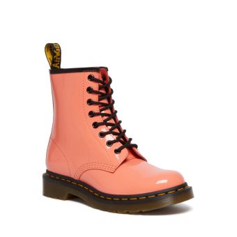 Dr. Martens 1460 Women's Patent Leather Lace Up Boots in Coral
