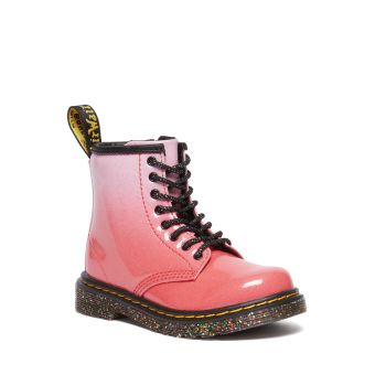 Dr. Martens Toddler 1460 Gradient Glitter Leather Lace Up Boots in Pink