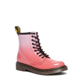 Dr. Martens Junior 1460 Gradient Glitter Leather Lace Up Boots in Pink