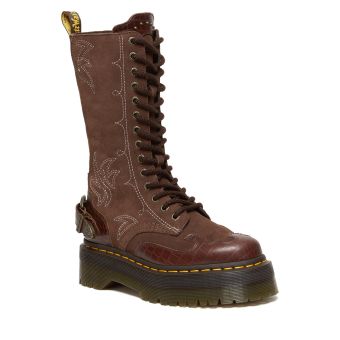 Dr. Martens 1B99 Gothic Americana Leather Mid Calf Platform Boots in Dark Brown
