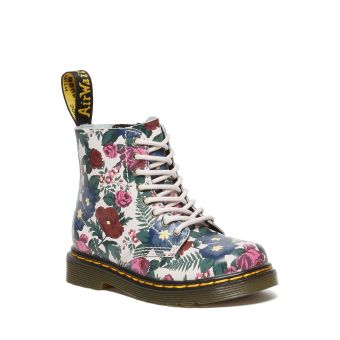 Dr. Martens Toddler 1460 English Garden Leather Lace Up Boots in Multi