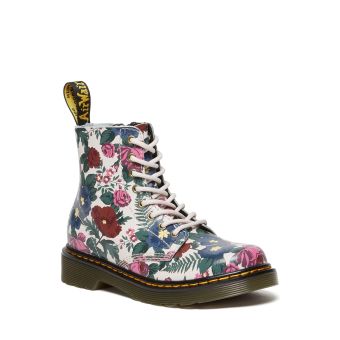 Dr. Martens Junior 1460 English Garden Leather Lace Up Boots in Multi