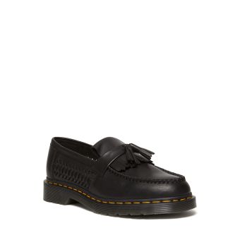 Dr. Martens Adrian Woven Leather Tassel Loafers in Black