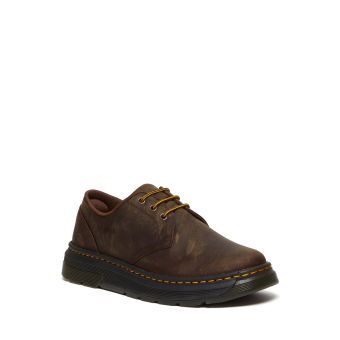 Dr. Martens Crewson Lo Crazy Horse Leather Casual Shoes in Dark Brown