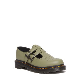 Dr. Martens 8065 Virginia Leather Mary Jane Shoes in Muted Olive