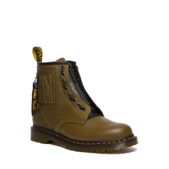 Dr. Martens 1460 Ben Alpha Industries Nylon & Leather Lace Up Boots in Olive