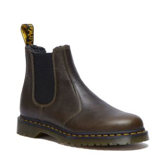 Dr. Martens 2976 Women's Leather Grizzly Chelsea Boots in Olive