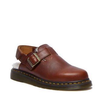 Dr. Martens Jorge II Ambassador Faux Fur Lined Slingback Mules in Cashew