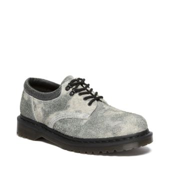 Dr. Martens 8053 Stonewashed Suede Platform Casual Shoes in Grey/Black/White