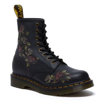 Dr. Martens 1460 Women's Decayed Roses Lace Up Boots in Black