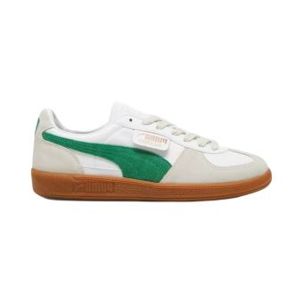 Puma Palermo Leather Sneakers in PUMA White/Vapor Gray/Archive Green