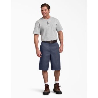 Dickies Men's 13" Loose Fit Flat Front Work Shorts in Navy Blue
