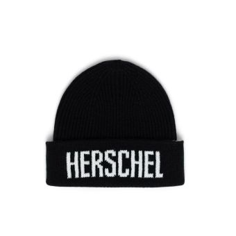 Herschel Polson Knit Logo Beanie in Black