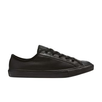 Chuck Taylor All Star Dainty Leather Low Top in Black/Black/Black