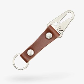 Fab Hook Keychain in Brown