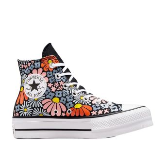 Chuck Taylor All Star Lift Platform Floral in Black/White/Pale Magma