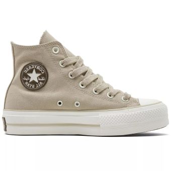 Converse Chuck Taylor All Star Lift High Top Platform Canvas in Beach Stone/Vintage White