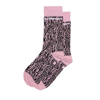 Dr. Martens Zebra Print Organic Cotton Socks in Fondant Pink