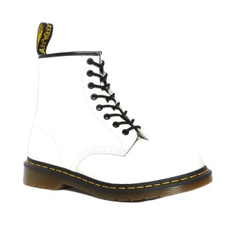 Dr. Martens 1460 Smooth Leather Lace Up Boots in White Smooth
