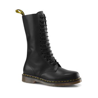 Dr. Martens 1914 Smooth Leather Tall Boots in Black Smooth
